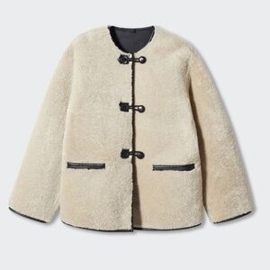 Mango Appliqués Faux-Fur Coat